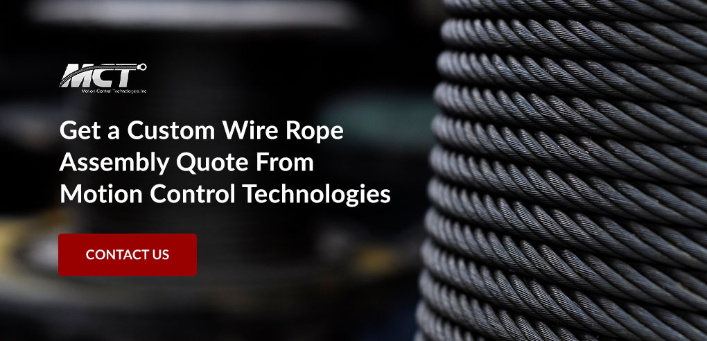 MCT CTA custom rope assembly spool of wire and rope